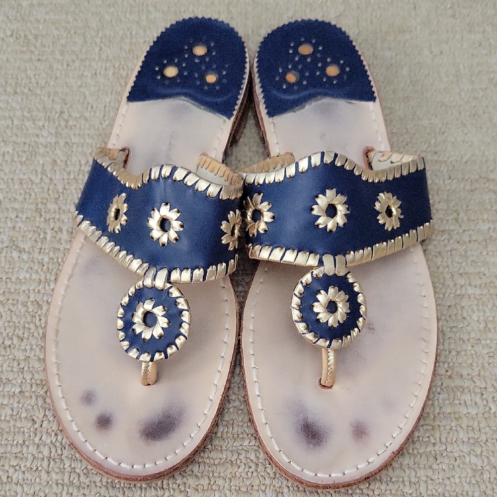 Jack Rogers Navy/Gold Sandals